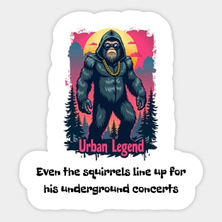 Shadowy Bigfoot: Urban Legend Sticker